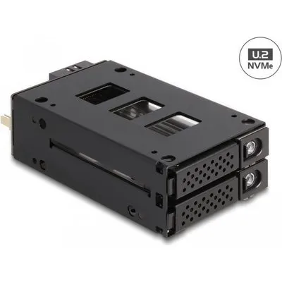 Delock - Mobiles Speicher-Rack - schmaler Schacht - 5,25 bis 2 x 2,5 (13,3 cm bis 2 x 6,4 cm) - Schwarz (47019)