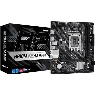 ASRock H610M-H2/M.2 D5 - Motherboard - micro ATX - LGA1700-Sockel - H610 Chipsatz - USB 3,2 Gen 1 - Gigabit LAN - Onboard-Grafik (CPU erforderlich) - HD Audio (8-Kanal) (90-MXBML0-A0UAYZ)