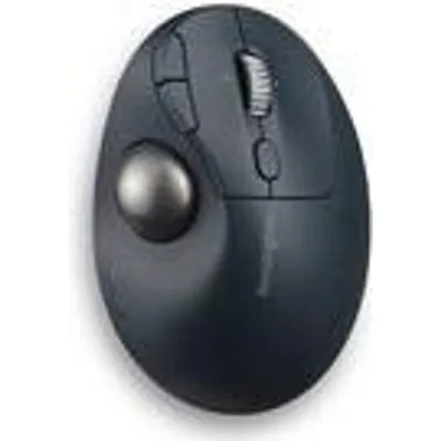 Kensington Pro Fit Ergo TB550 Trackball EQ - Trackball - ergonomisch - optisch - 9 Tasten - kabellos - 2,4 GHz, Bluetooth - kabelloser Empfänger (USB) - Blau-Grau, Schwarz - retail - Farbbox (K72196WW)