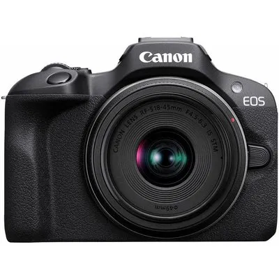 Canon EOS R100 + RF-S 18-45mm F4.5-6.3 IS STM Kit - 24,1 MP - 6000 x 4000 Pixel - CMOS - 4K Ultra HD - 309 g - Schwarz (6052C013)