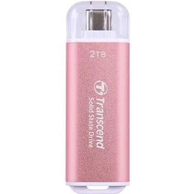Transcend ESD300P - SSD - 2 TB - extern (tragbar) - USB 3.2 Gen 2x1 (USB-C Steckverbinder) - Rosy Pink (TS2TESD300P)