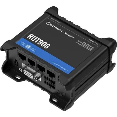 Teltonika RUT906 - Wireless Router - WWAN 3-Port-Switch - RS-232, RS-485 2,4 GHz - 4G, 2G, 3G - an DIN-Schiene montierbar (RUT906000000)