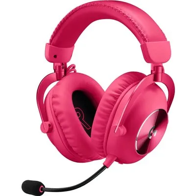 Logitech G Pro X 2 - Headset - ohrumschließend - Bluetooth / LIGHTSPEED - kabellos, kabelgebunden - 3,5 mm Stecker - Geräuschisolierung - Magenta (981-001275)