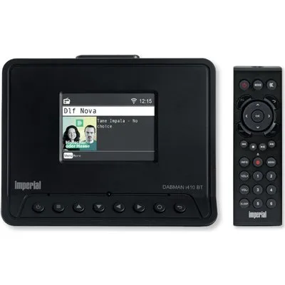 Telestar IMPERIAL DABMAN i410 BT. Radiotyp: Internet, Tunertyp: Analog & Digital, Unterstützte Bänder: DAB+, FM. Bildschirmdiagonale: 7,62 cm (3). USB-Stecker: USB Typ-A. Produktfarbe: Schwarz, Internetradio Services unterstützt: Amazon Music, Calm Radio, Deezer, Napster, Qobuz, Soundmachine, Den Gezeiten unterworfen, Antennentyp: Extern. Energiequelle: AC, DC input Spannung: 5 V (22-239-10)