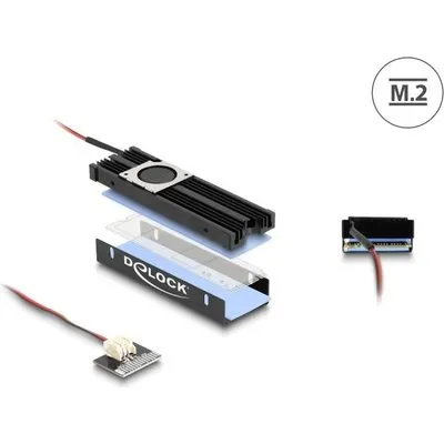 Delock Kühlkörper mit Lüfter für M.2 SSD 2280 schwarz (18451)
