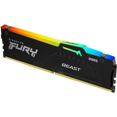 Kingston FURY Beast RGB - DDR5 - Modul - 16 GB - DIMM 288-PIN - 5600 MHz / PC5-44800 - CL36 - 1.25 V - ungepuffert - on-die ECC - Schwarz (KF556C36BBEA-16)