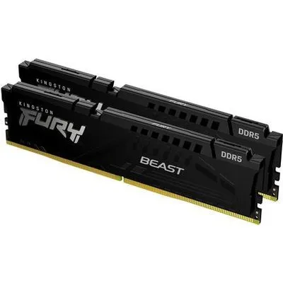 Kingston FURY Beast - DDR5 - Kit - 32 GB: 2 x 16 GB - DIMM 288-PIN - 5600 MHz / PC5-44800 - CL36 - 1.25 V - ungepuffert - on-die ECC - Schwarz (KF556C36BBEK2-32)