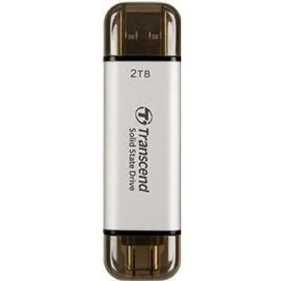 Transcend ESD310 - SSD - 1 TB - extern (tragbar) - USB 3.2 Gen 2x1 (USB-C Steckverbinder) - Silber