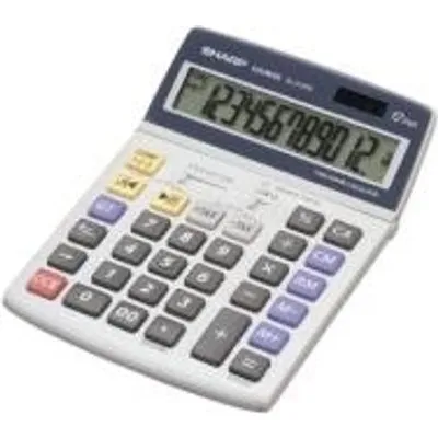 Sharp EL-2125C Desk Calculator - Tischrechner, großes bewegliches LC Display, breite Tastatur, Währungsumrechnung, 3 Raten (EL2125C)