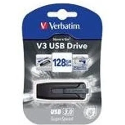 Verbatim Store n Go V3 - USB-Flash-Laufwerk - 128GB - USB 3,2 Gen 1 - Schwarz (49189)