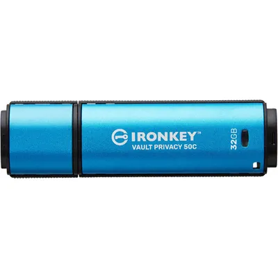 Kingston IronKey Vault Privacy 50C - USB-Flash-Laufwerk - verschlüsselt - 32GB - USB-C 3,2 Gen 1 - TAA-konform (IKVP50C/32GB)