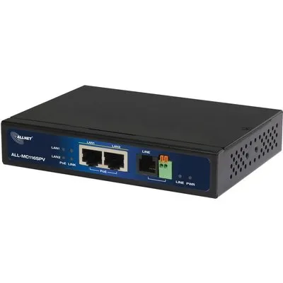 ALLNET ISP Bridge Modem VDSL2 mit Vectoring/Point-to-Point Slave-Modem & 2x PoE IEEE802.3at Ports unmanaged ALL-MC116SPV-VDSL2 (A193137)