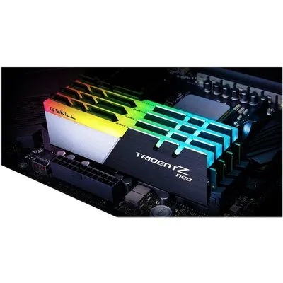 G.Skill TridentZ Neo Series - DDR4 - 64 GB: 4 x 16 GB - DIMM 288-PIN - 3200 MHz / PC4-25600 - CL16 - 1.35 V - ungepuffert - non-ECC - Brushed Black, Gebürstetes Aluminium / Schwarz, Silber pulverbeschichtet (F4-3200C16Q-64GTZN)