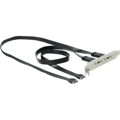 Delock Slot bracket - USB-Konsole - 20-poliger USB 3.1 Header (M) bis USB-C (W) - 20 V - 3 A - 50 cm - Schwarz (89935)