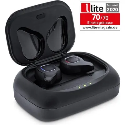 InLine PURE Air TWS - Kopfhörer - im Ohr - Anrufe & Musik - Schwarz - Binaural - Abspielen/Pause - Track < - Ortung > - Lautstärke + - Lautsärke - (55356T)