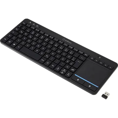Renkforce RF-WLTKB-300 Kabellos Tastatur Niederländisch, QWERTY Schwarz Integriertes Touchpad (RF-6904036)