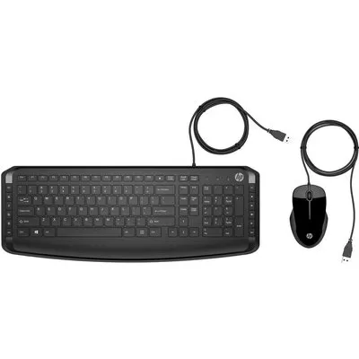 HP Wired Keyboard Mouse 250 DE QWERTZ Tastatur-Maus-Set Schwarz USB