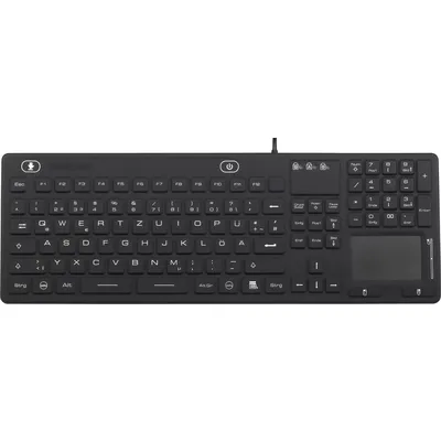Renkforce IP 68 Industrie USB-Tastatur Schwarz Spritzwassergeschützt, Staubgeschützt, Touch-Oberfläche (iM-IKB110-BK)