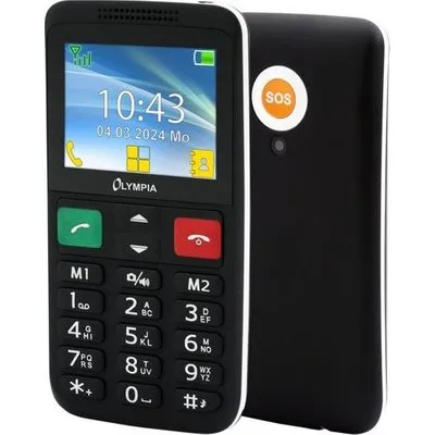 OLYMPIA Komfort-Mobiltelefon LUX Großtasten 2,4 Farbdisplay SOS-Taste Dual-SIM Kamera B Schwarz (2229)