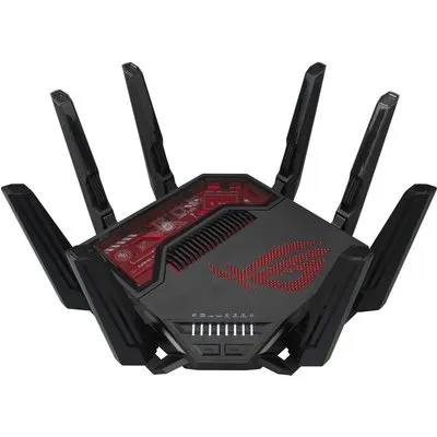 ASUS ROG Rapture GT-BE19000 - Wireless Router Switch mit 6 Ports - 10GbE, 5GbE, 2,5GbE, Wi-Fi 7 - WAN-Ports: 2 Quad-Band (90IG0850-MO9A0V)