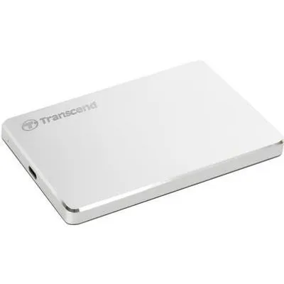 Transcend StoreJet 25C3S - Festplatte - 2 TB - extern (tragbar) - 2.5 (6.4 cm) - USB 3.1 Gen 1 (USB-C Steckverbinder) - Silber