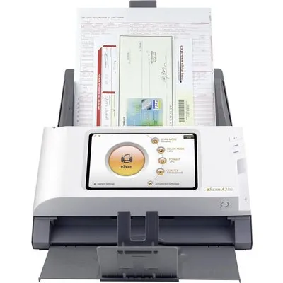 Plustek eScan A280 - Essential - Dokumentenscanner - CCD - Duplex - Legal - 600 dpi x 600 dpi - bis zu 20 Seiten/Min. (einfarbig) / bis zu 20 Seiten/Min. (Farbe) - automatischer Dokumenteneinzug (50 Blätter) - bis zu 2000 Scanvorgänge/Tag - USB 2.0, LAN, USB 2.0 (Host) (0300)