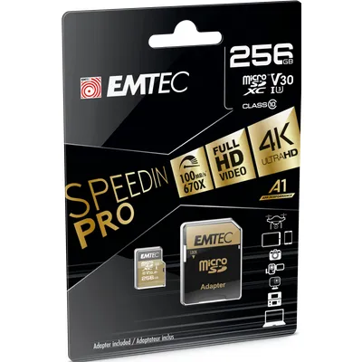 Emtec SpeedIN Pro Speicherkarte 256 GB MicroSDXC UHS-I Klasse 10 (ECMSDM256GXC10SP)