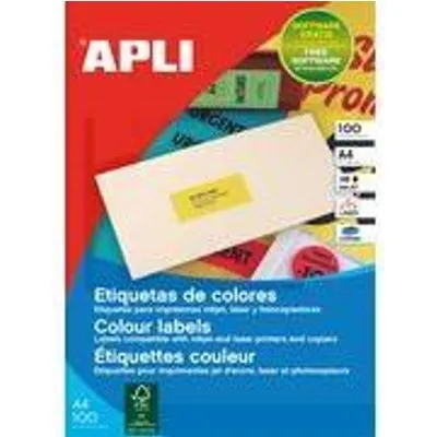 agipa Adress-Etiketten, 70 x 31 mm, grün für Inkjet-/ Laserdrucker und Kopierer, nicht ablösbar, - 1 Stück (119032)