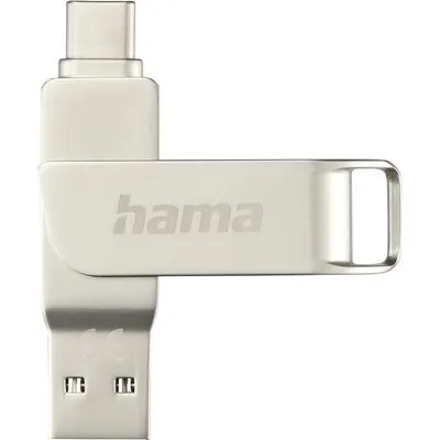 Hama C-Rotate Pro USB-Stick 128 GB USB Type-A / USB Type-C 3.2 Gen 1 (3.1 Gen 1) Silber (00182491)