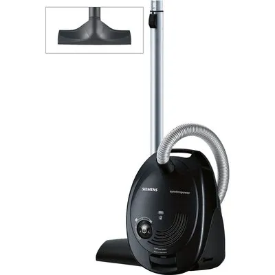 VS06A212 Bodenstaubsauger schwarz, mit Beutel, 4 l Staubvolumen, 9 m Reichweite, Hartboden-Düse