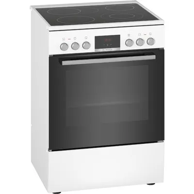 HKR39C220 Elektroherd mit Glaskeramikfeld polar weiß, 66 l, Pizza-Stufe, schnelles Vorheizen, Rückwand katalytisch beschichtet, 60 cm breit, A