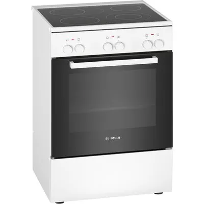 HKA090220 Elektroherd mit Glaskeramikfeld polar weiß, 66 l, Pizza-Stufe, schnelles Vorheizen, 60 cm breit, A, 4 Kochzonen