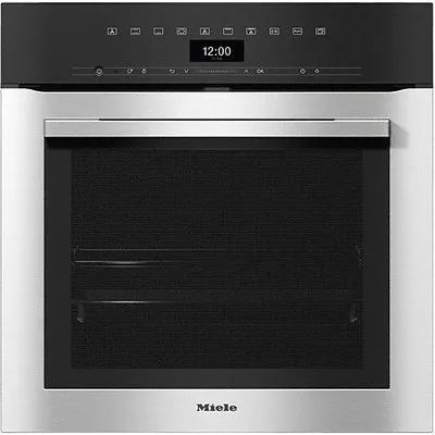 H 7360 B Einbaubackofen edelstahl/cleansteel, 76 l, Pizza-Stufe, schnelles Vorheizen, WLAN, Rückwand katalytisch beschichtet, 59,5 cm breit, A+