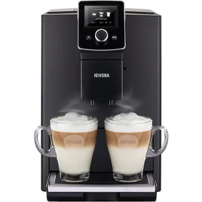 CafeRomatica NICR 820 Kaffee-Vollautomat mattschwarz/chrom, Latte Macchiato/Cappuccino, Stahl-Kegel-Mahlwerk, 15 bar, 1,8 l