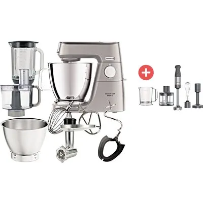 KVL85.594SI Küchenmaschine + Dein Geschenk: Kenwood HBM 60.307 GY Edelstahl-Stabmixer