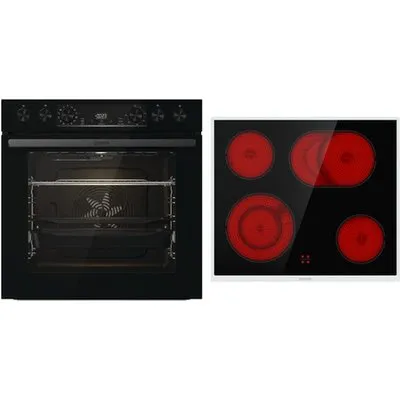 Advantage Black Set NEW Herdset bestehend aus BCS6737E06BG + ECD643BX + Glasbackschale schwarz + edelstahl