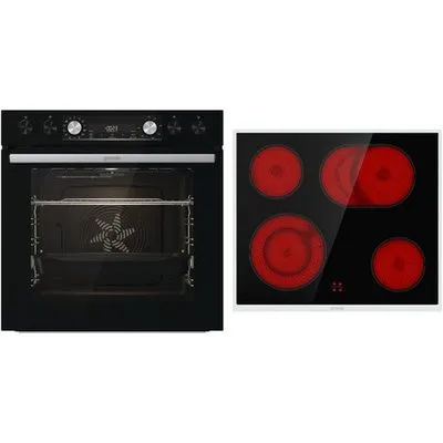 Black Set 4 Heissluft Herdset bestehend aus BCX6737E05BG + ECD634X schwarz + edelstahl