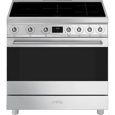 C9IMX2 Stand-Elektroherd mit Induktionsfeld edelstahl, 115 l, 90 cm breit, A, Classici, 5 Kochzonen