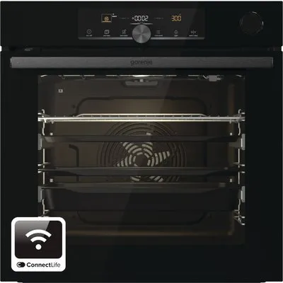 BPSA6747A08BGWI Einbaubackofen tiefschwarz, 77 l, Pizza-Stufe, schnelles Vorheizen, WLAN, pyrolytische Selbstreinigung, 59,5 cm breit, A+