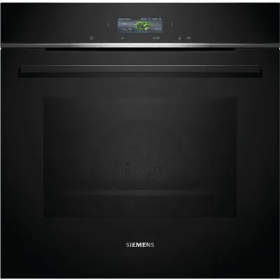 HB734G1B1 Einbaubackofen schwarz, 71 l, Pizza-Stufe, schnelles Vorheizen, Rückwand katalytisch beschichtet, 59,4 cm breit, A+, iQ700