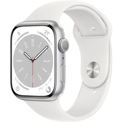 Apple Watch Series 8 in Aluminium Silber Weiß