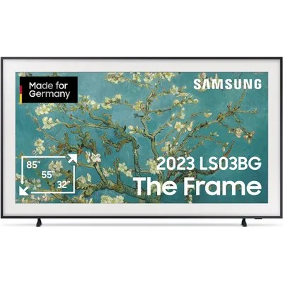 GQ55LS03BGU The Frame (2023) 138 cm (55") QLED-TV schwarz, 4K Ultra HD, Smart-TV, 100 Hz, DVB-T2/DVB-C/DVB-S2, Lifestyle The Frame, Sprachsteuerung