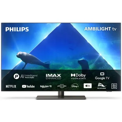 48OLED848/12 121cm (48") OLED-TV chrom, 4K Ultra HD, Smart-TV, DVB-T2/DVB-C/DVB-S2, Sprachsteuerung