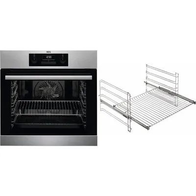 BGH33101BA Einbaubackofen bestehend aus BEB331010M + TR1LFV edelstahl/cleansteel, 71 l, Pizza-Stufe, 59,5 cm breit, A