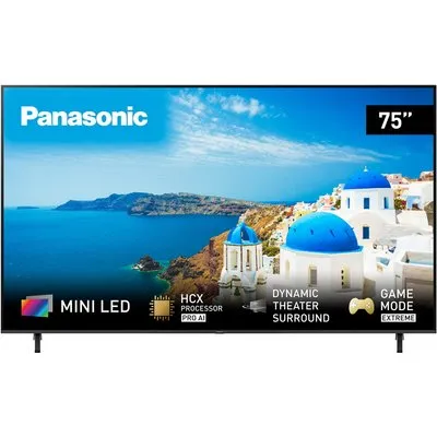 TX-75MXW954 189 cm (75") Mini LED-TV metal black hairline, 4K Ultra HD, Smart-TV, 120 Hz, DVB-T2/DVB-C/DVB-S2, Sprachsteuerung