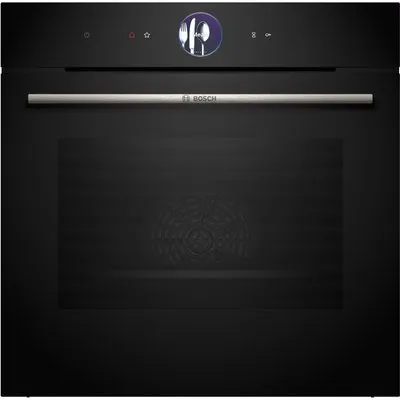 HBG7764B1 Einbaubackofen schwarz, 71 l, Pizza-Stufe, schnelles Vorheizen, WLAN, pyrolytische Selbstreinigung, 59,4 cm breit, A+, Serie 8