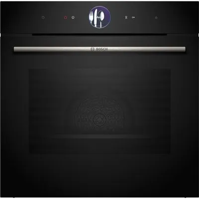 HRG7764B1 Einbaubackofen schwarz, 71 l, Pizza-Stufe, schnelles Vorheizen, pyrolytische Selbstreinigung, 59,4 cm breit, A+, Serie 8