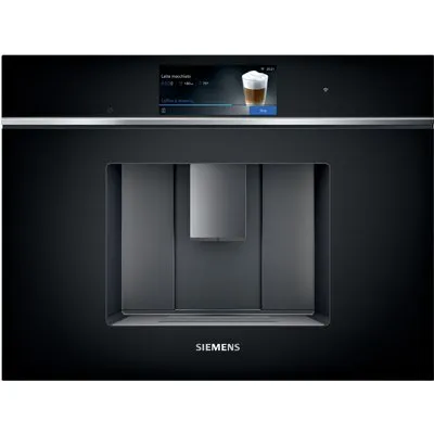 CT718L1B0 Einbau-Kaffee-Vollautomat schwarz, Milchbehälter, iQ700, Keramik-Mahlwerk, 19 bar, 2,4 l, Apps ladbar
