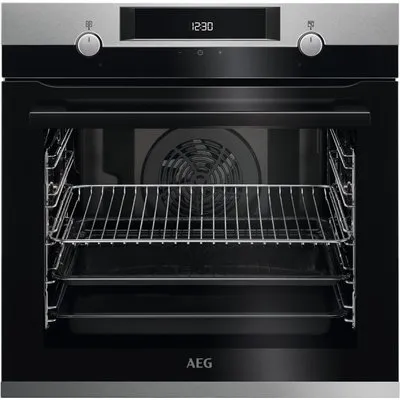 BEE43502BM Einbaubackofen Edelstahl mit Antifingerprint, 72 l, Pizza-Stufe, Heißluftgrill, 59,4 cm breit, A+