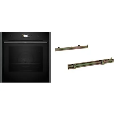 BLE6470CS Einbaubackofen bestehend aus B64CS71G0K + Z1608CX0 graphit-grey, Pizza-Stufe, schnelles Vorheizen, Brotback-Stufe